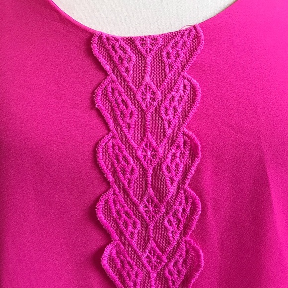 ASTR Bright Pink Lace Shift Dress Small New - Picture 9 of 12